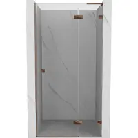 Mexen Lunar L Porte de douche battante droite 80 cm, transparente, or rose - 834L-080-000-60-00-P