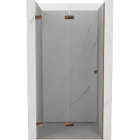 Mexen Lunar-F Porte de douche pliante gauche 60 cm, transparent, or rose - 836-060-000-60-00-L