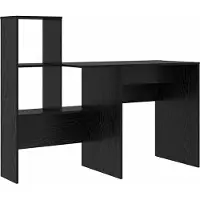 vidaXL Bureau noir imitation bois chêne, fabriqué en panneaux de particules
