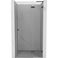 Mexen Lunar L Porte de douche pivotante droite 120 cm, transparente, brossée Gun Gray - 834L-120-000-66-00-P