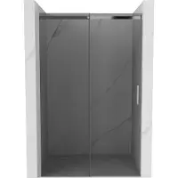 Mexen Omega Porte de douche pliante 100 cm, Noir graphite, Chrome - 825-100-000-01-40