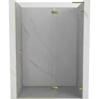 Mexen Lunar L Porte de douche pivotante droite 130 cm, transparente, or - 834L-130-000-50-00-P