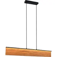 TRIO Suspension LED, bois, variateur tactile, hauteur réglable, L 110 cm