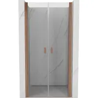 Mexen Porte de douche pivotante Mist 90 cm, transparente, cuivre brossé - 8A7-090-000-65-00