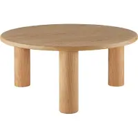 TecTake Table basse SISSI ronde avec pieds en bois massif - Chêne clair