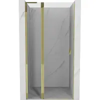 Mexen Mist L Portes de douche pivotantes 90 cm, transparent, or - 8A4L-090-000-50-00