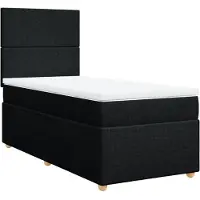 vidaXL Lit boxspring avec matelas noir 80x200 cm tissu
