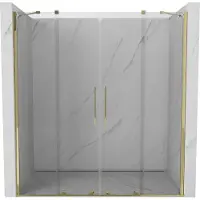 Mexen Velar Duo porte de douche coulissante 200 cm, transparent, or - 871-200-000-02-50
