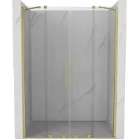 Mexen Velar Duo porte de douche coulissante 150 cm, transparent, or brossé - 871-150-000-02-55