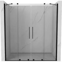 Mexen Velar Duo porte de douche coulissante 200 cm, transparent, noir - 871-200-000-02-70
