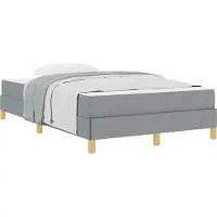 vidaXL Lit boxspring avec matelas gris clair 120 x 200 cm Tissu