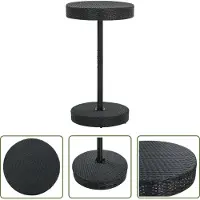 The Living Store Table de jardin noire 60,5x106 cm Poly rotin