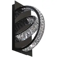 Zuma Line Plafonnier LED TULA 10 W, de 2 700 à 6 000 K, 2 100 lm, métal noir et cristal, dimensions : 19 x 35 x 18 cm, IP20,