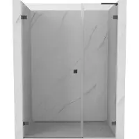 Mexen Lunar-B L Paroi de douche Porte battante gauche 125 cm, transparente, brossée gun gray - 832SL-125-050-66-00-L