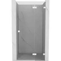 Mexen Lunar L Porte de douche battante droite 80 cm, transparente, blanche - 834L-080-000-20-00-P