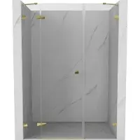 Mexen Lunar Porte de douche, charnières à gauche, 120 cm, transparent, or - 834S-120-050-50-00-L