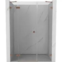 Mexen Lunar Porte de douche pivotante gauche 145 cm, transparente, cuivre brossé - 834S-145-050-65-00-L
