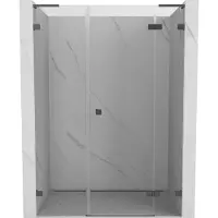 Mexen Lunar L Porte de douche, pivotante, droite, 160 cm, transparente, Gunmetal - 834SL-160-050-95-00-P
