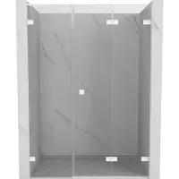 Mexen Lunar-F L Porte de douche pliante droite 120 cm, transparente, blanche - 836SL-120-050-20-00-P