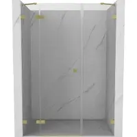 Mexen Lunar Porte de douche pivotante gauche 125 cm, transparente, or brossé - 834S-125-050-55-00-L