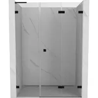 Mexen Lunar-F L Porte de cabine de douche pliante droite 150 cm, transparente, noire - 836SL-150-050-70-00-P