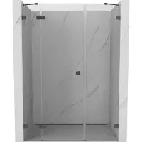 Mexen Lunar Porte de douche pivotante gauche 120 cm, Transparent, Gun Metal - 834S-120-050-95-00-L