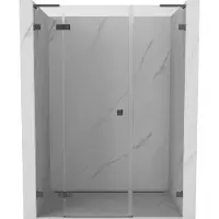 Mexen Lunar L Porte de douche pivotante gauche 145 cm, transparente, Gun Metal - 834SL-145-050-95-00-L
