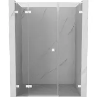 Mexen Lunar L Porte de douche gauche 125 cm, transparente, blanche - 834SL-125-050-20-00-L