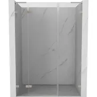 Mexen Lunar L Porte de douche pivotante gauche 130 cm, transparente, nickel brossé - 834SL-130-050-97-00-L
