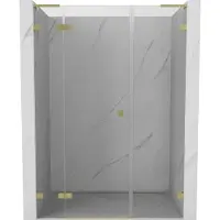 Mexen Lunar L Porte de douche pivotante gauche 160 cm, transparente, or brossé - 834SL-160-050-55-00-L