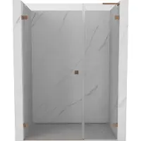 Mexen Lunar-B L Pare-douche pivotant à gauche 110 cm, transparent, cuivre brossé - 832SL-110-050-65-00-L