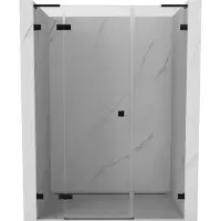 Mexen Lunar L Paroi de douche pivotante gauche 155 cm, transparente, noire - 834SL-155-050-70-00-L