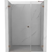 Mexen Lunar-B Porte de douche pivotante gauche 150 cm, transparente, cuivre brossé - 832S-150-050-65-00-L