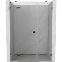 Mexen Lunar Porte de douche pivotante ouverture à gauche 140 cm, transparent, or rose - 834S-140-050-60-00-L
