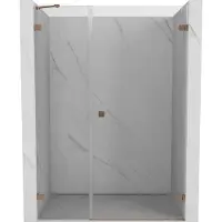 Mexen Lunar-B porte de douche battante droite 125 cm, transparent, cuivre brossé - 832S-125-050-65-00-P