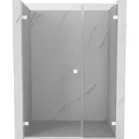 Mexen Lunar-B L Porte de douche pivotante gauche 135 cm, transparente, blanche - 832SL-135-050-20-00-L