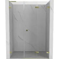 Mexen Lunar-F L Porte de douche pliante droite 110 cm, transparente, or - 836SL-110-050-50-00-P