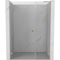 Mexen Lunar-B L porte de douche ouvrant vers la gauche 145 cm, transparent, or brossé - 832SL-145-050-55-00-L
