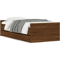 vidaXL Cadre de lit avec tiroirs, aspect chêne brun 90x190 cm