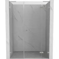 Mexen Lunar L Porte de douche battante droite 125 cm, transparente, nickel brossé - 834SL-125-050-97-00-P