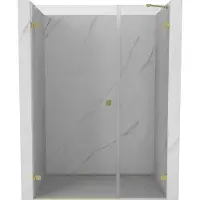 Mexen Lunar-B Porte de douche suspendue gauche 145 cm, transparent, or brossé - 832S-145-050-55-00-L
