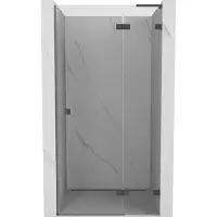 Mexen Lunar L Cabine de douche, charnières à droite 120 cm, transparente, Gun Metal - 834L-120-000-95-00-P