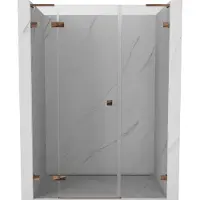 Mexen Lunar L Porte de douche à ouverture à gauche 150 cm, transparente, or rose - 834SL-150-050-60-00-L