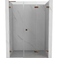 Mexen Lunar-F L Porte de douche pliante droite 150 cm, transparent, or rose - 836SL-150-050-60-00-P