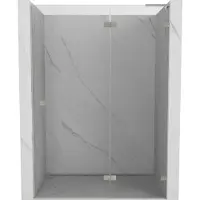 Mexen Lunar L Porte de douche pivotante droite 140 cm, transparente, nickel brossé - 834L-140-000-97-00-P