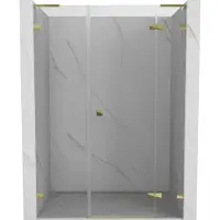 Mexen Lunar L Porte de douche à battants droite 140 cm, transparente, or - 834SL-140-050-50-00-P