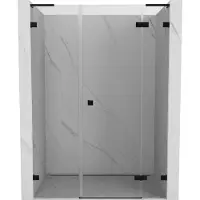 Mexen Lunar L Porte de douche droite 155 cm, transparente, noire - 834SL-155-050-70-00-P