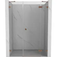 Mexen Lunar Porte de douche, charnières à droite, 125 cm, transparent, cuivre brossé - 834S-125-050-65-00-P