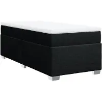 vidaXL Lit boxspring avec matelas noir 80x200 cm tissu