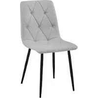 Leobert Chaise - - Libra - Tissu Gris Clair/Pieds Noirs - 44,5 X 54,5 X 87 Cm